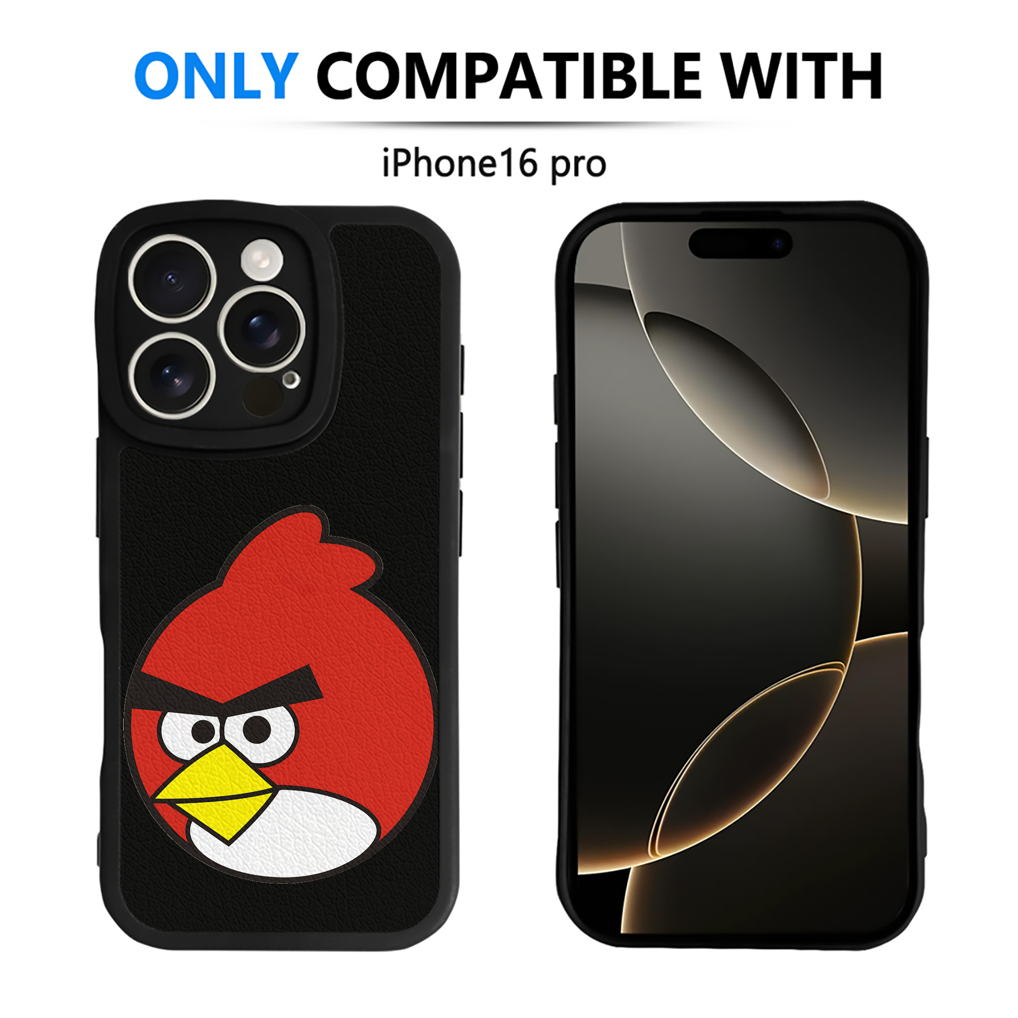 （画像用） Angry Birds アングリーバード 【iPhone 16シリーズ対応】シリコンスマホケース（レザー調） 材質：シリコン